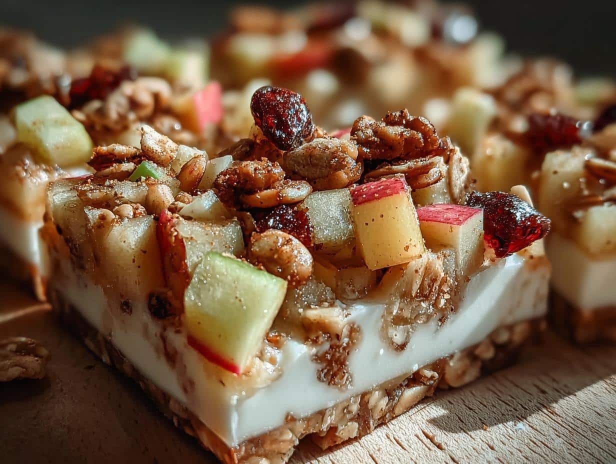 Apple Cinnamon Yogurt Bark - final product broken into pieces