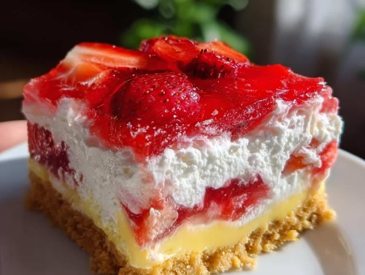 Bake Strawberry Jello Lasagna
