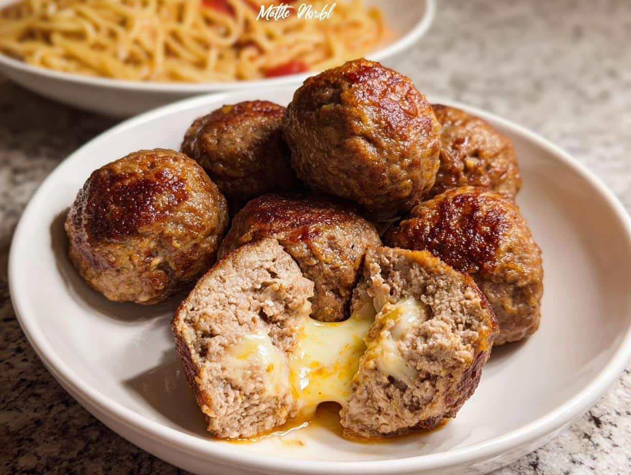 Cheese Stuffed Meatballs: Pure Melty Bliss - Cheese Stuffed Meatballs - additional detail