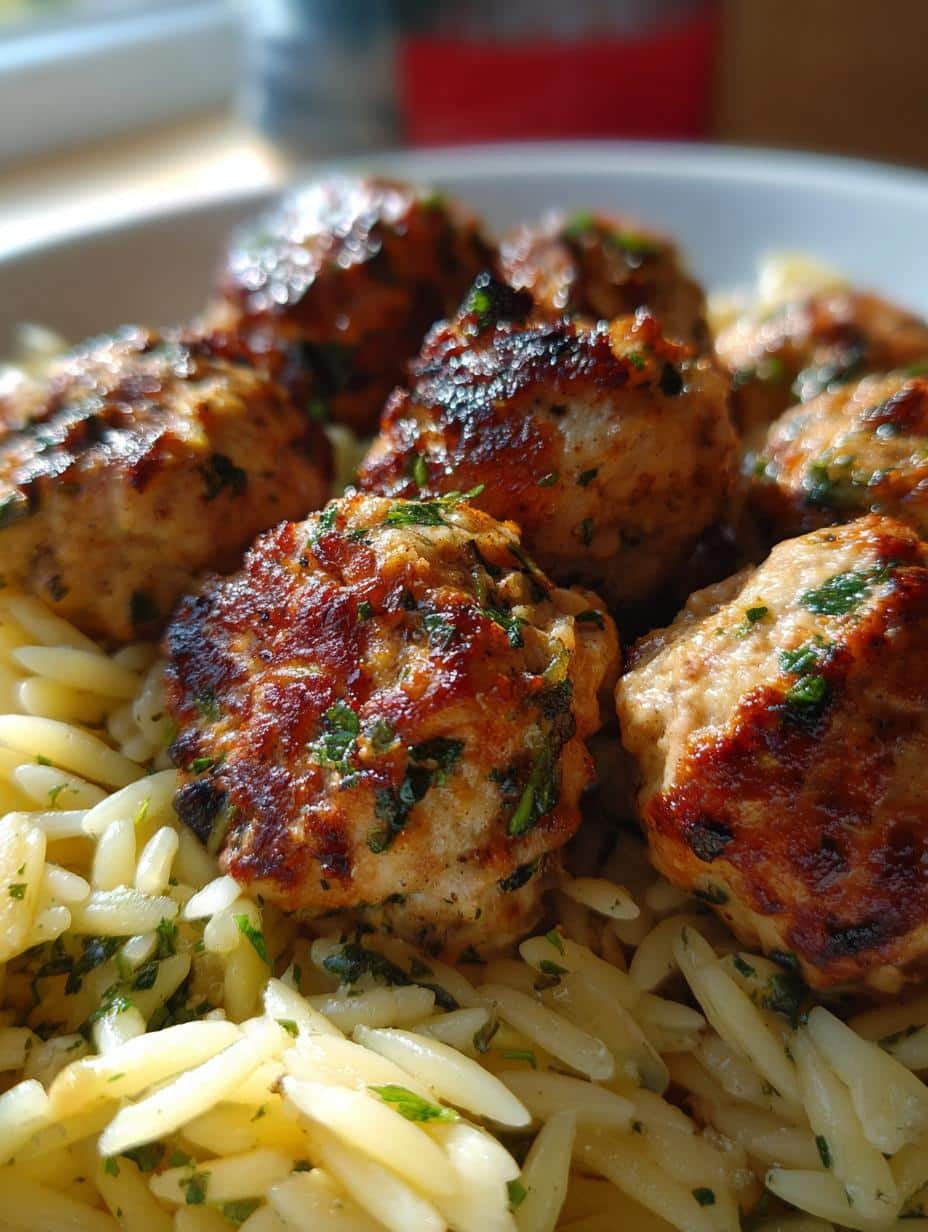 Chicken Meatballs with Lemon Orzo - detail 1