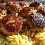 Chicken Meatballs with Lemon Orzo
