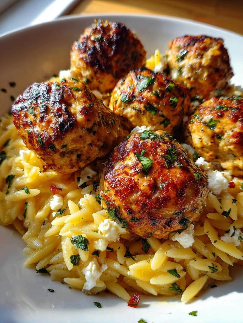 Chicken Meatballs with Lemon Orzo - detail 2