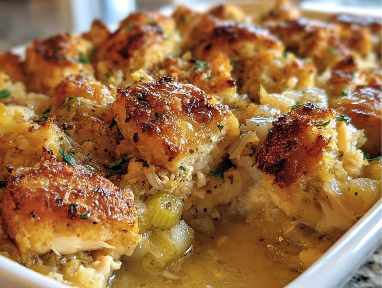 Chicken Stuffing Casserole: Cozy 1-Dish Dinner - Chicken Stuffing Casserole - additional detail