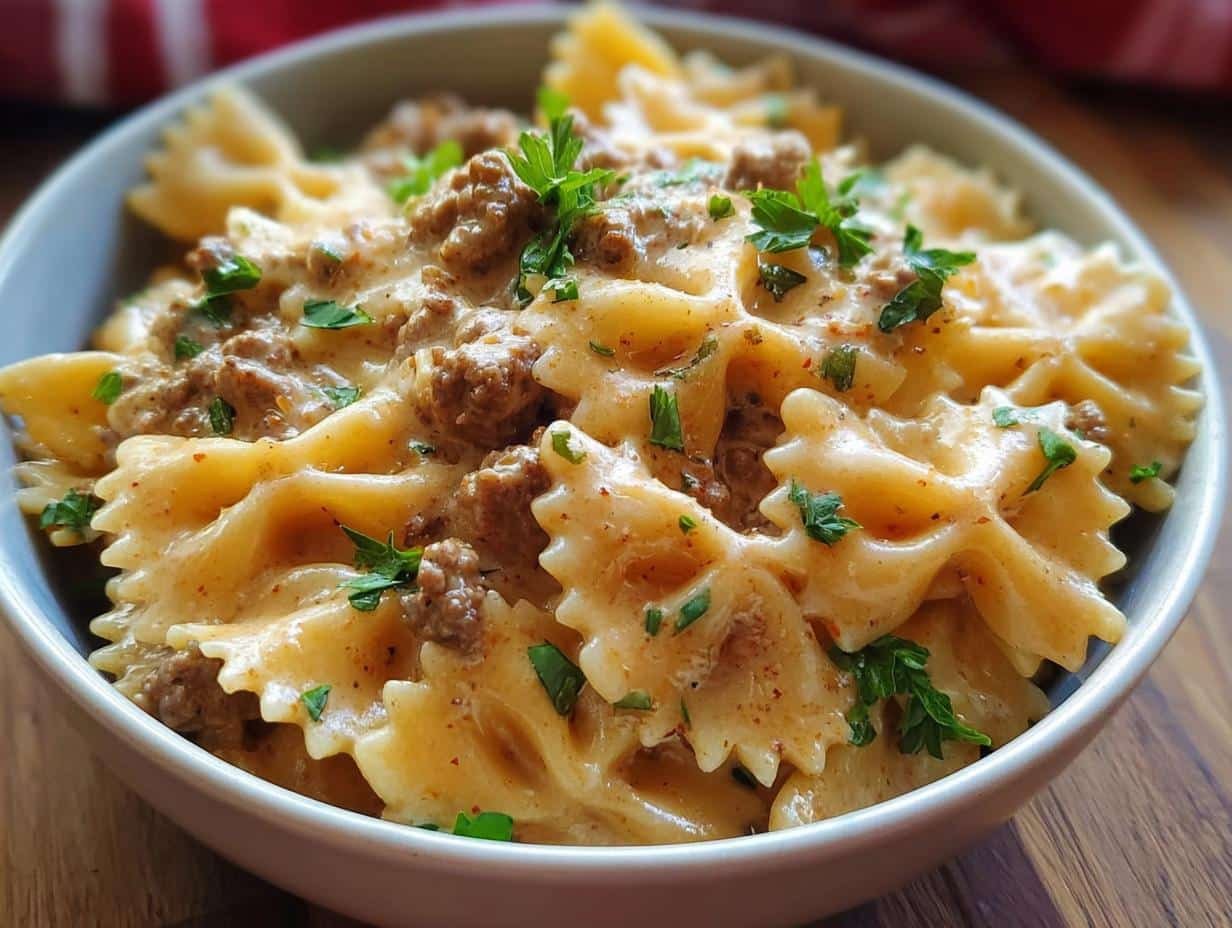Creamy Velveeta Beef Bowtie: 1 Amazing Recipe - Creamy Velveeta Beef Bowtie - additional detail