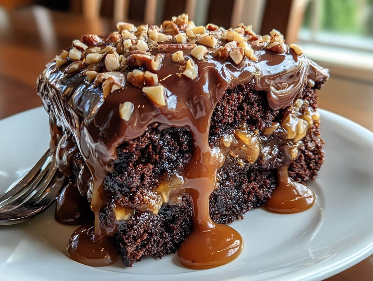 Decadent Chocolate Turtle Cake