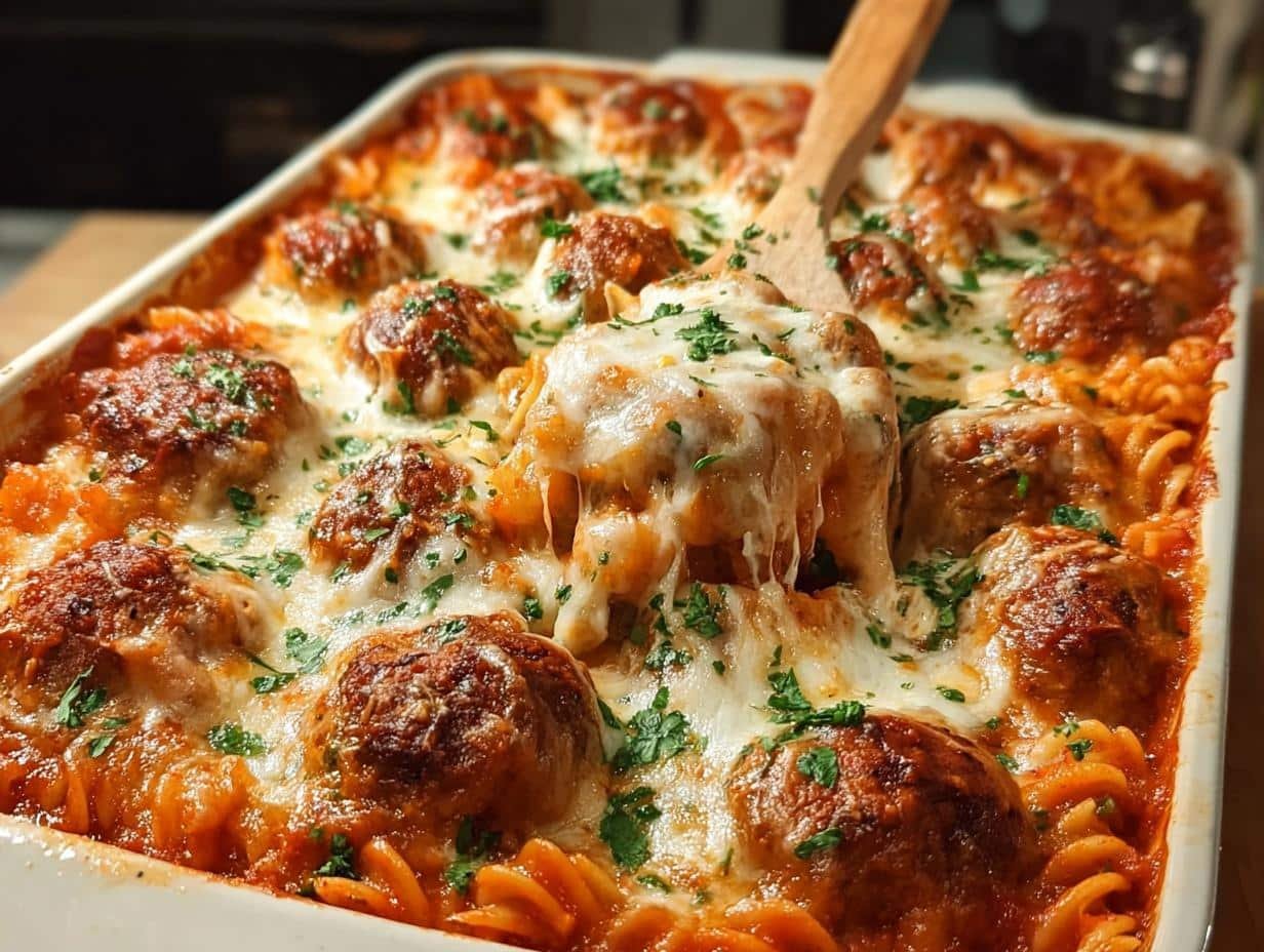 Dump Bake Meatball Casserole
