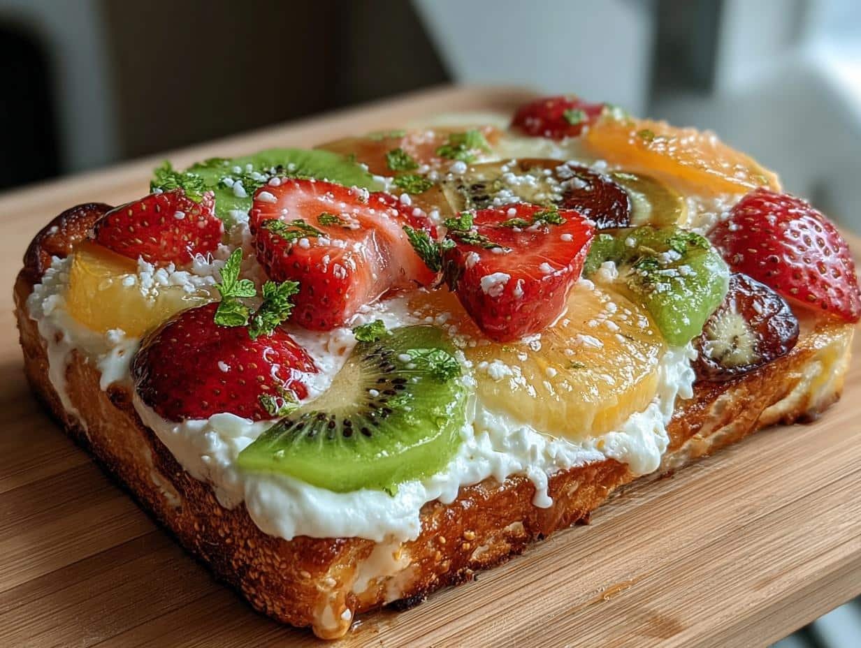 Grilled Fruit Pizza Sandwich - sliced and ready to serve