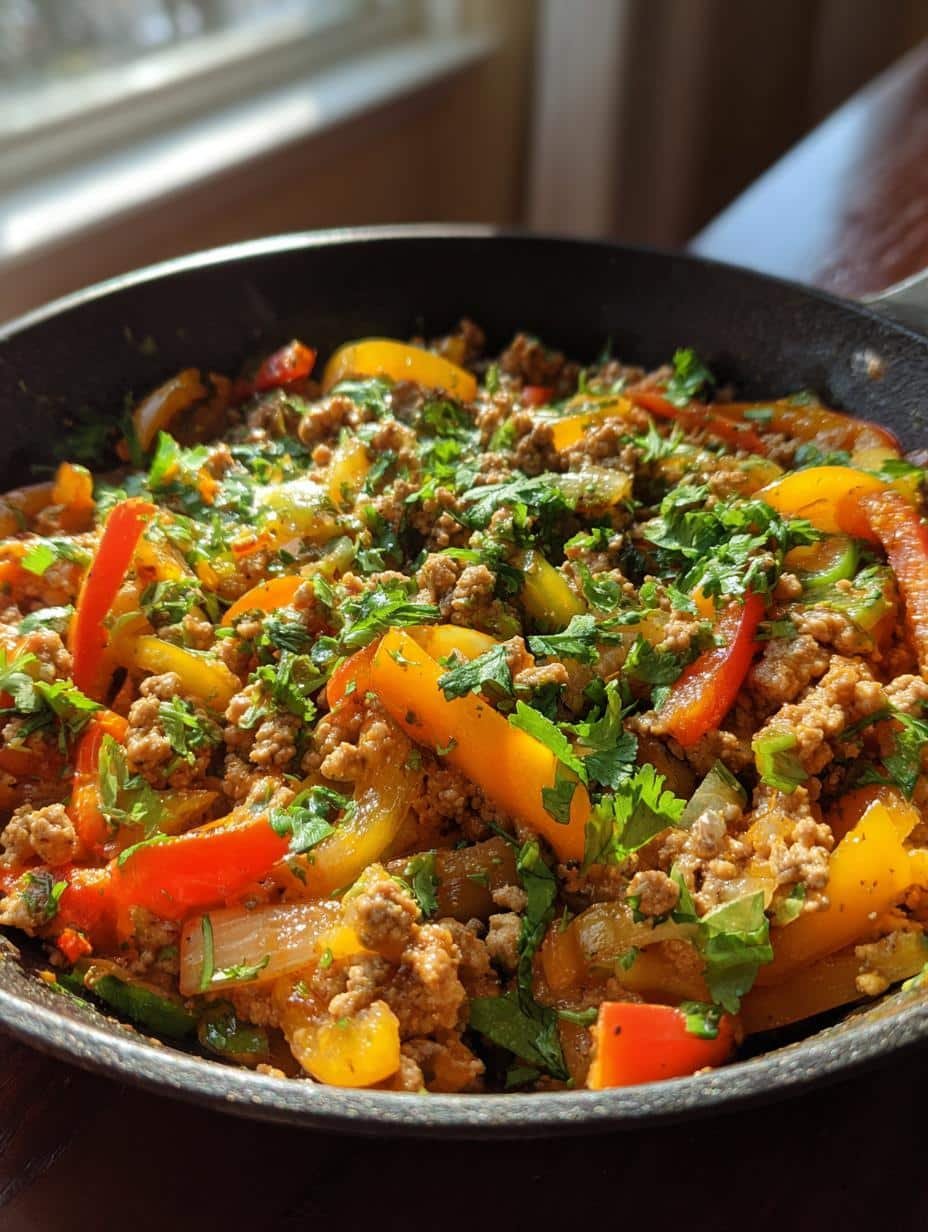 Ground Turkey and Peppers Stir-Fry - detail 1