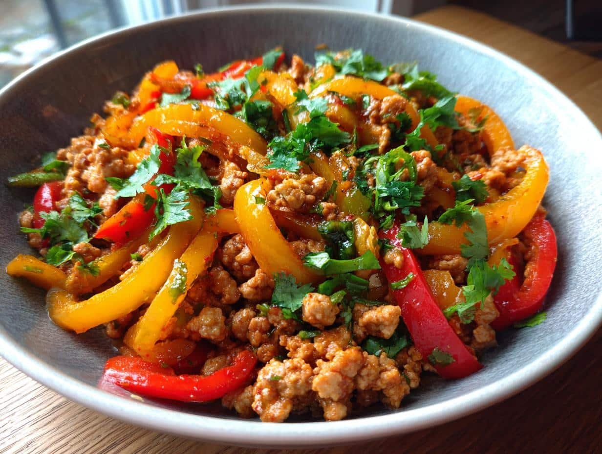 Ground Turkey and Peppers Stir-Fry
