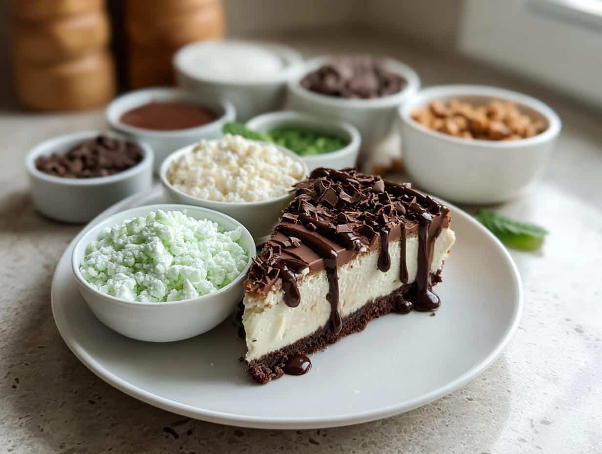 Irresistible Mint Chocolate Fudge Cheesecake - Mint Chocolate Fudge Cheesecake - additional detail