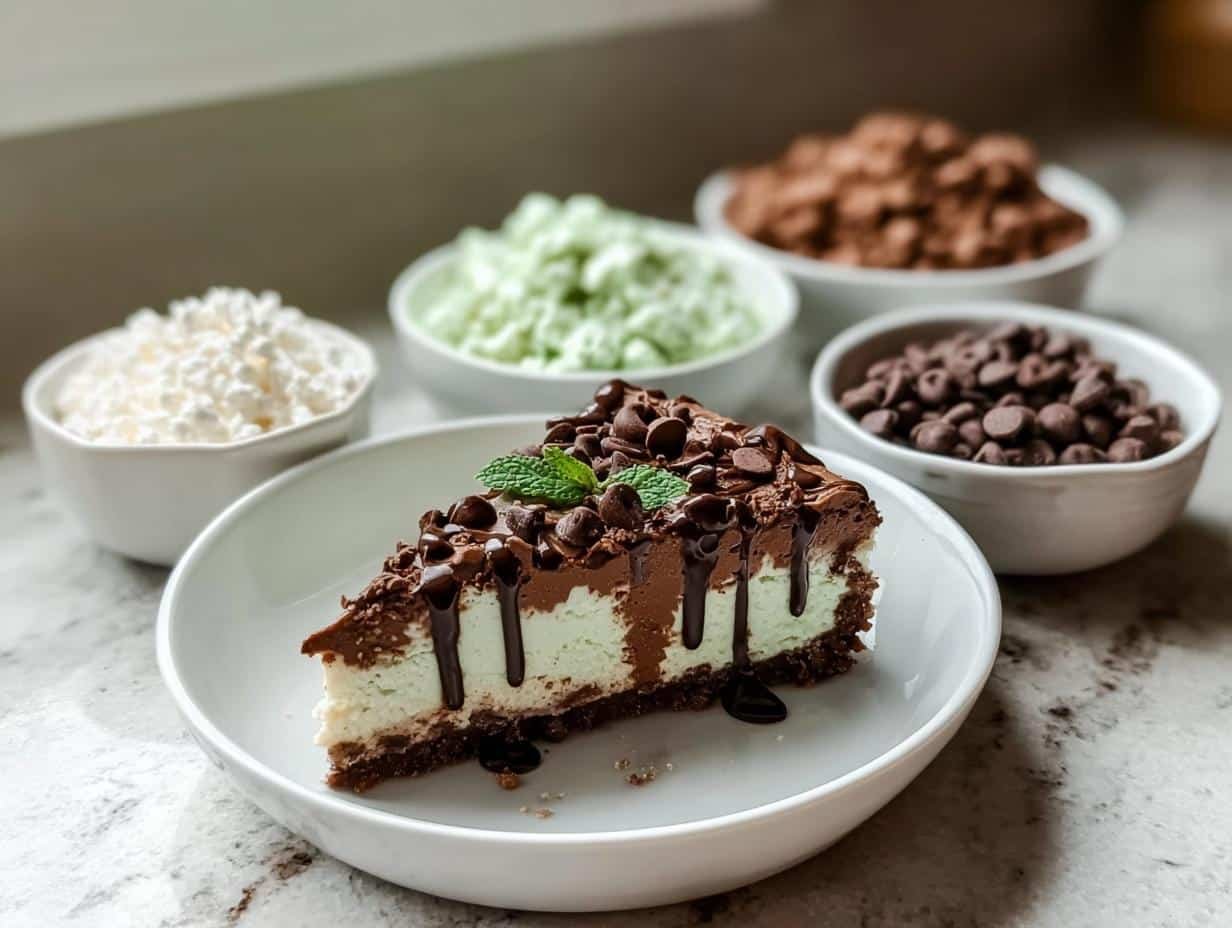 Irresistible Mint Chocolate Fudge Cheesecake - Mint Chocolate Fudge Cheesecake - additional detail