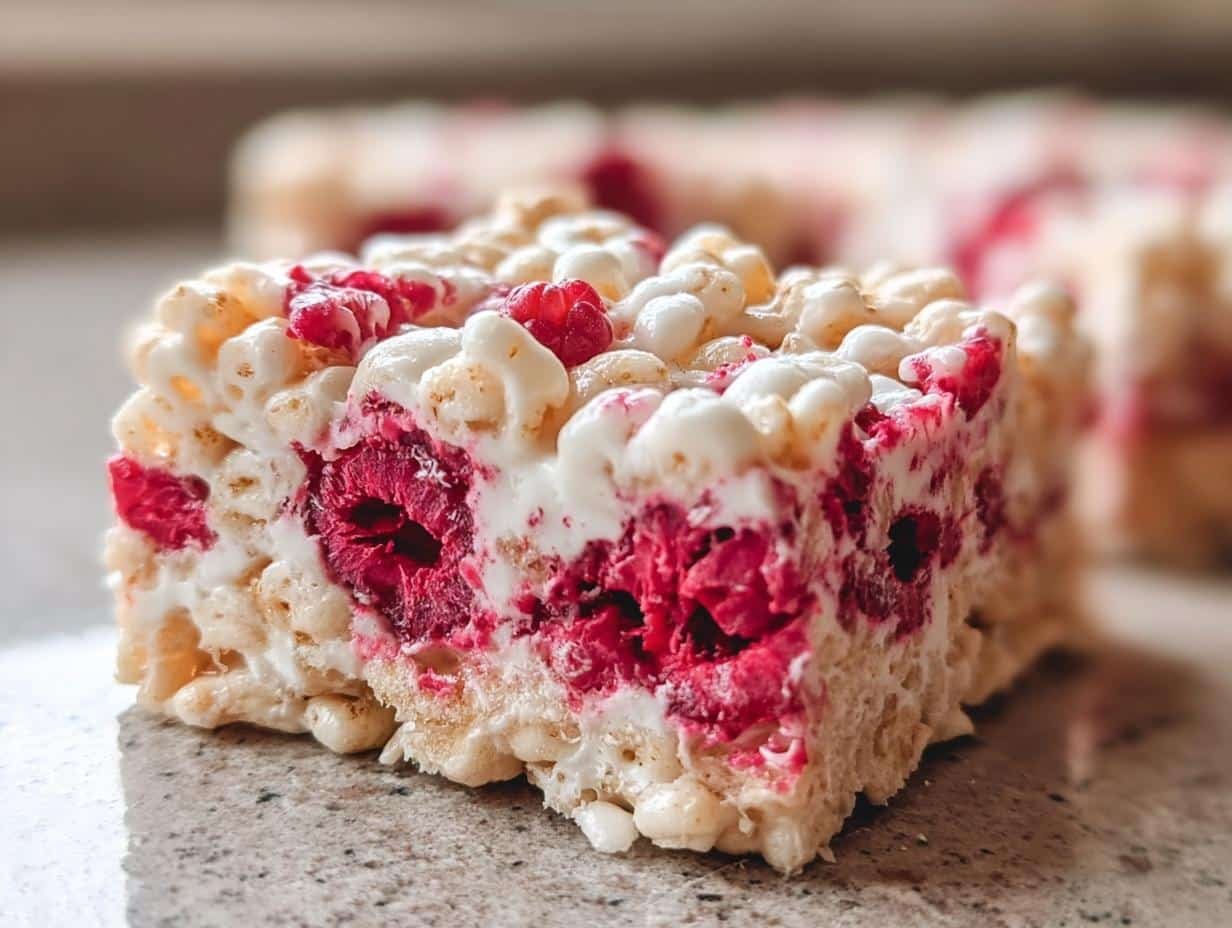 Raspberry Rice Krispies Bars - detail 1