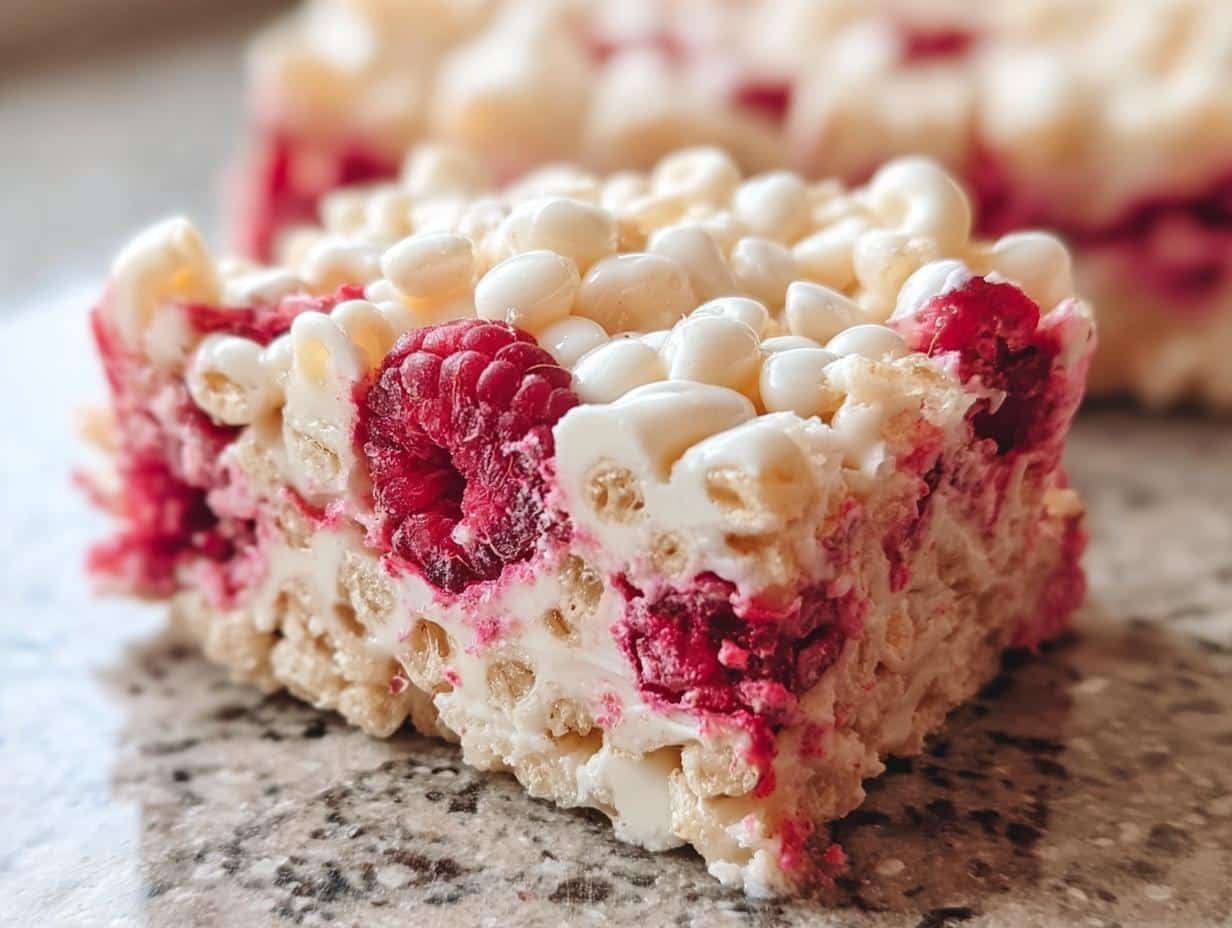 Raspberry Rice Krispies Bars - detail 2