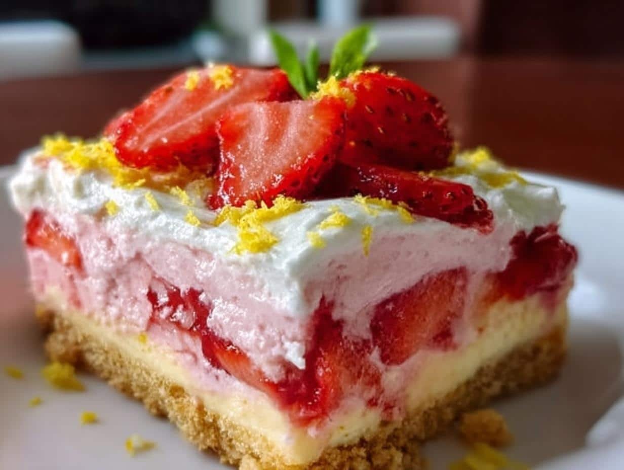 Strawberry Lemonade Lasagna: 30 Min Dessert Bliss - Strawberry Lemonade Lasagna - main visual representation