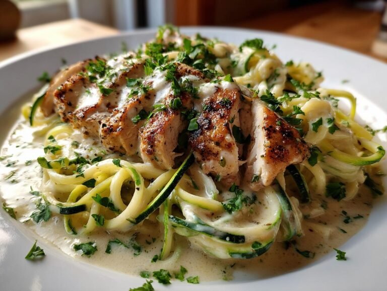 Zucchini Noodle Chicken Alfredo