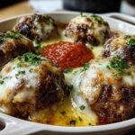 Cheesy Italian Baked Meatballs