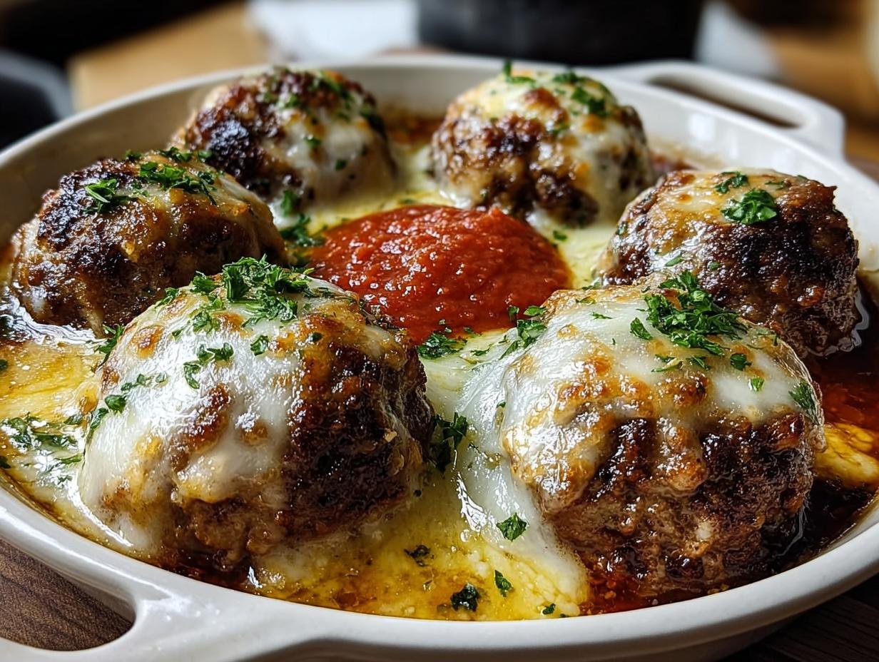 Cheesy Italian Baked Meatballs