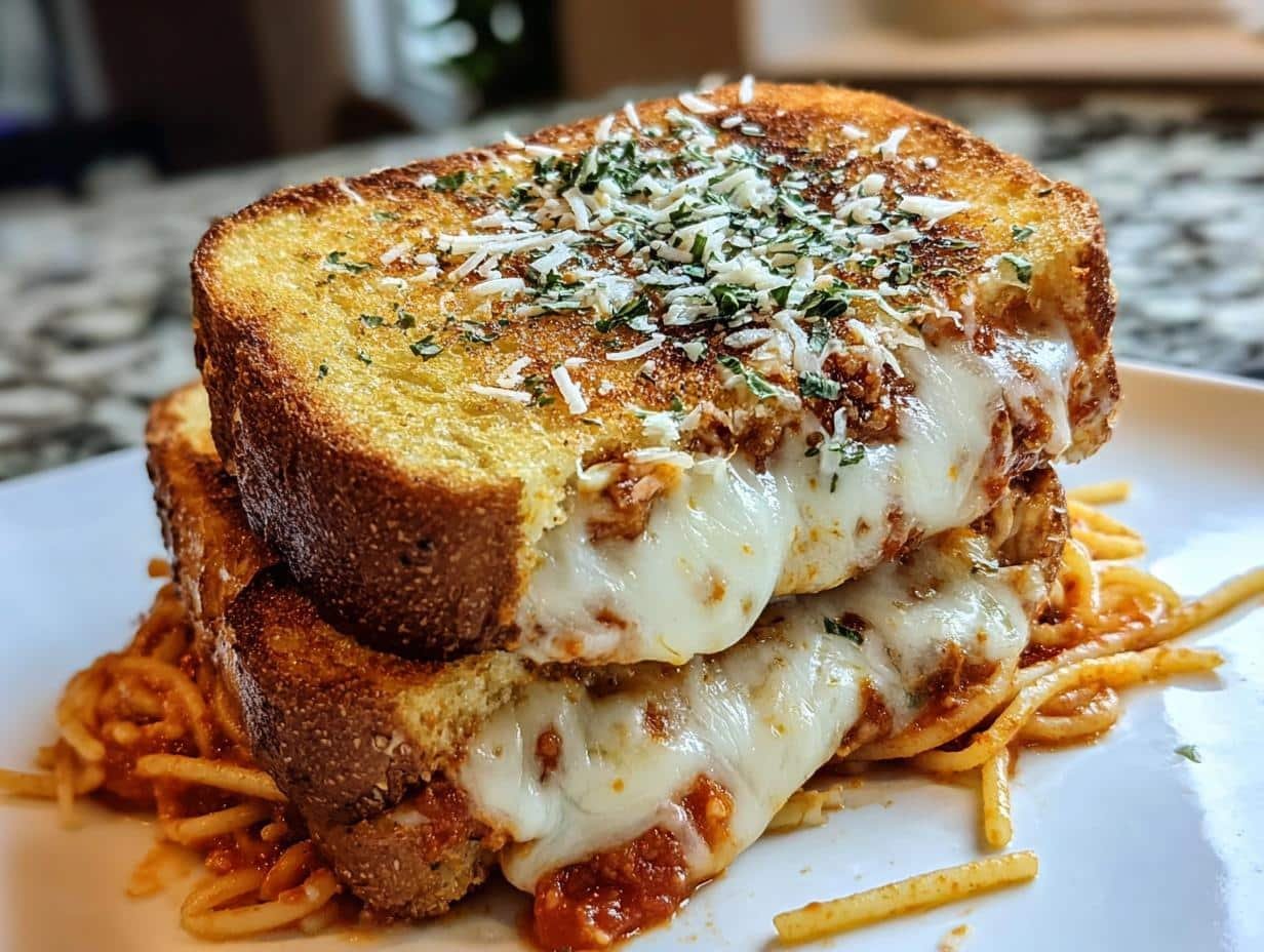 Cheesy Spaghetti Sandwich: Delicious Comfort Food - Cheesy Spaghetti Sandwich - additional detail