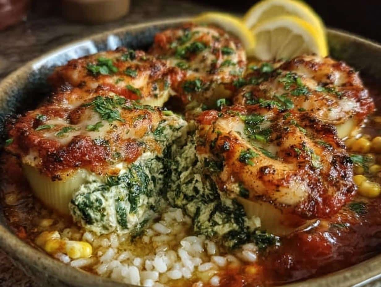 Cheesy Spinach Stuffed Shells: Delicious 1 Hr Dinner - Cheesy Spinach Stuffed Shells - additional detail