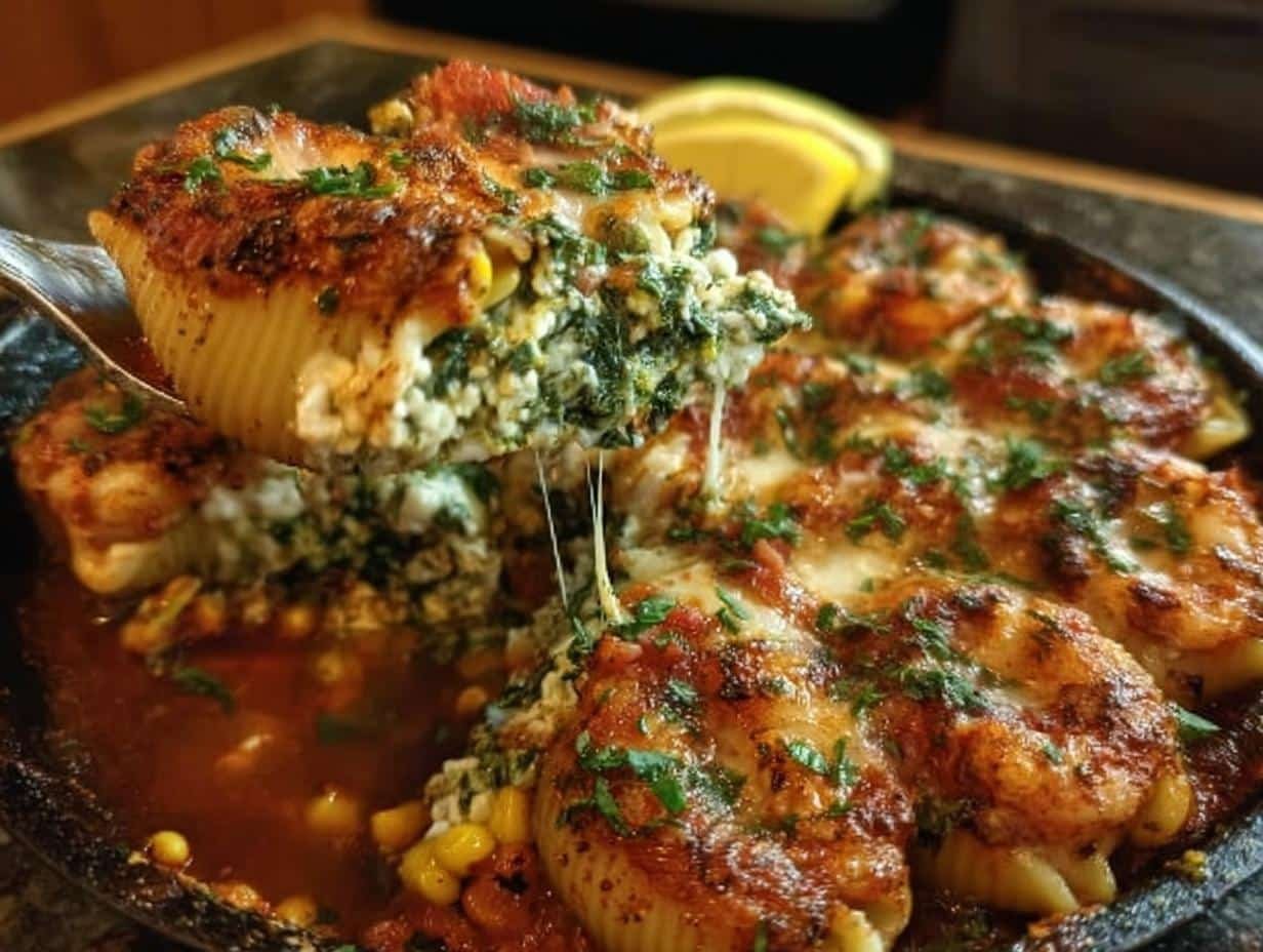 Cheesy Spinach Stuffed Shells