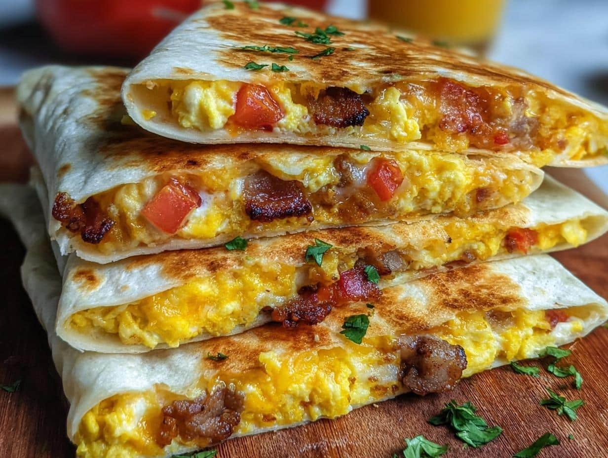 Eggs Bacon Quesadillas: Amazing 1-Pan Breakfast - Eggs Bacon Quesadillas Breakfast - additional detail