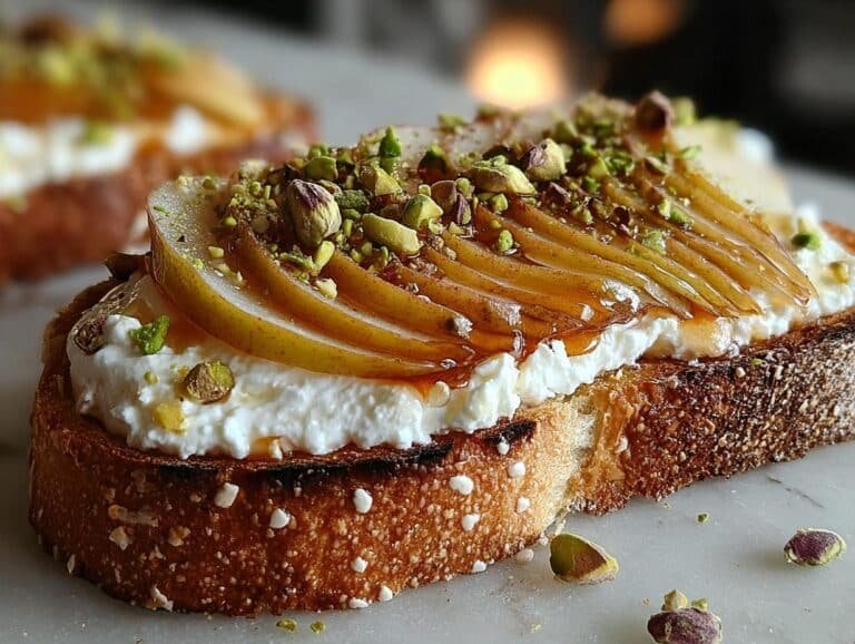 Pear Honey Ricotta Toast