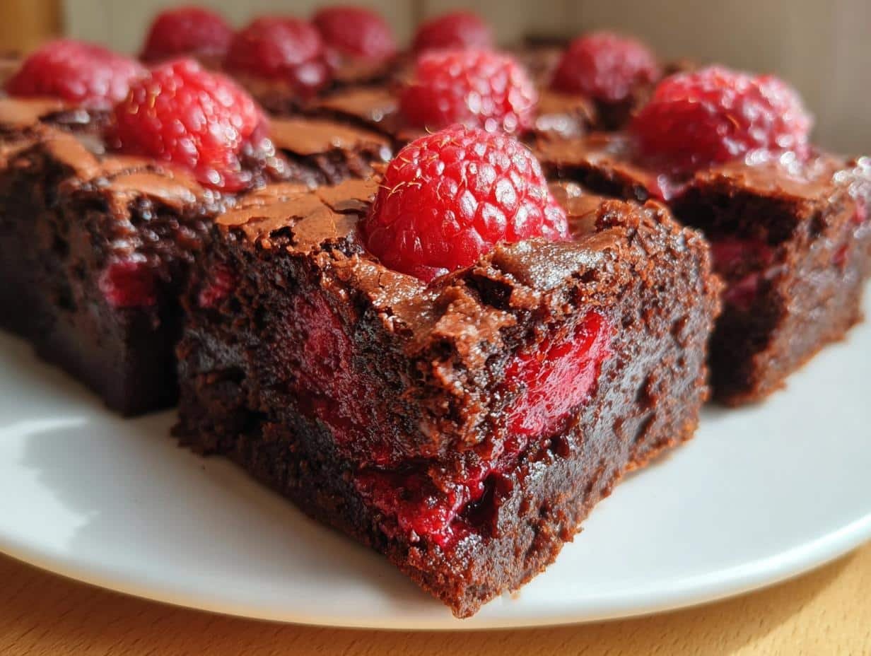 Raspberry Brownies: 1 Divine Indulgent Dessert - Raspberry Brownies Indulgent Dessert - additional detail