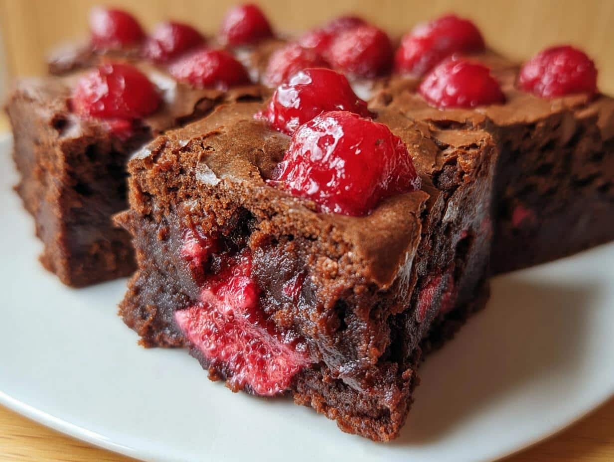 Raspberry Brownies: 1 Divine Indulgent Dessert - Raspberry Brownies Indulgent Dessert - additional detail