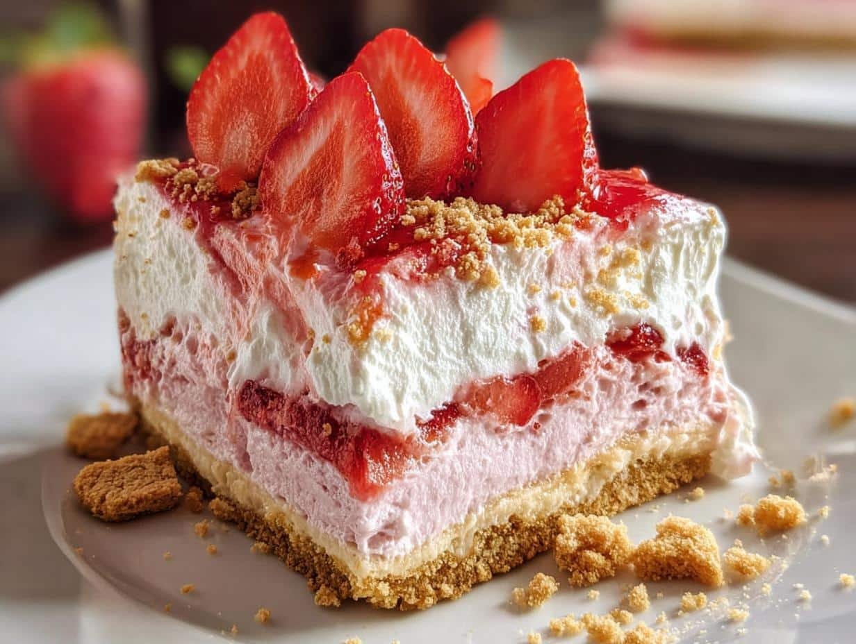 Dreamy Strawberry Lasagna: 25 Min Prep - Strawberry Lasagna - additional detail