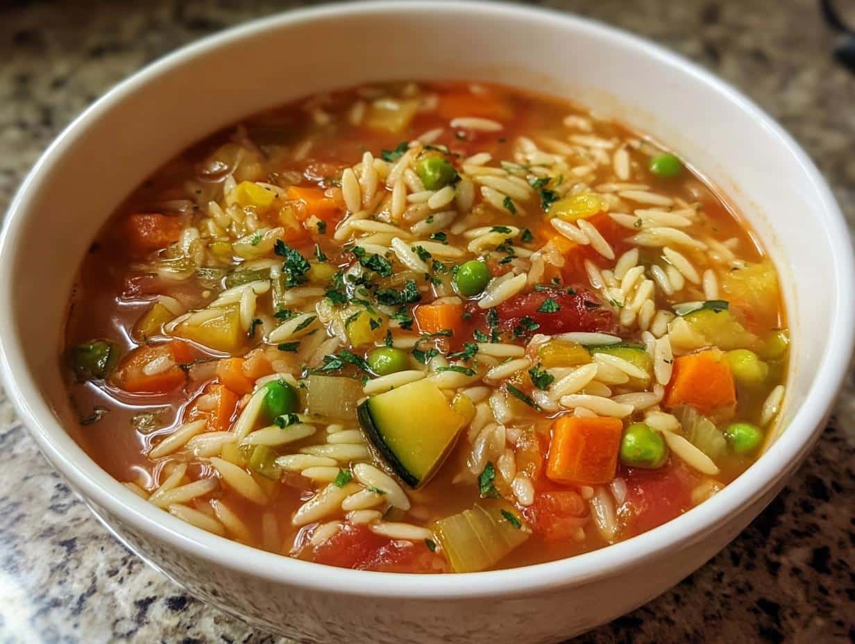 Hearty Vegetable Orzo Soup: 1 amazing recipe - Vegetable Orzo Soup Hearty - main visual representation