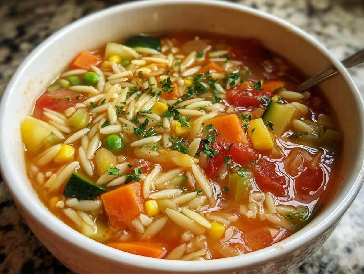Vegetable Orzo Soup Hearty