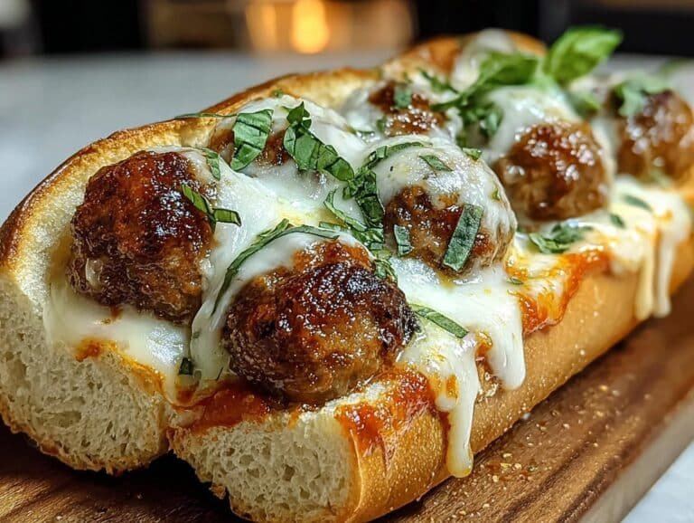 Cheesy Stuffed Meatball Subs