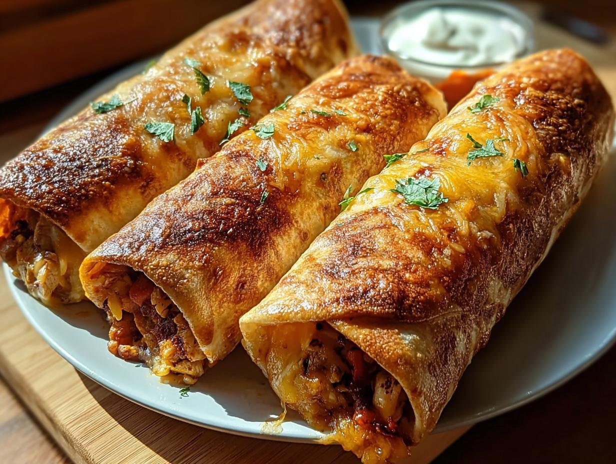 Crispy Baked Chicken Chimichangas