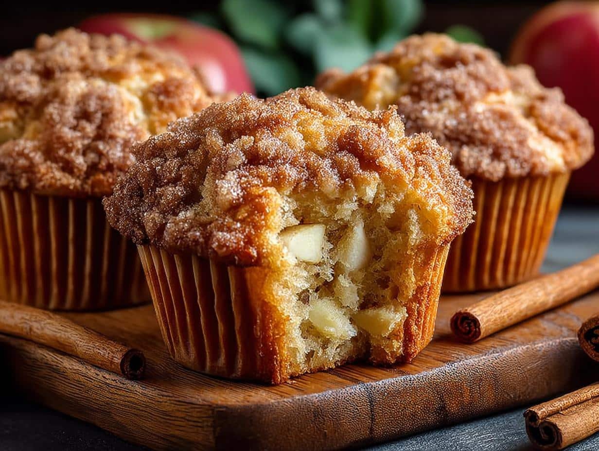 Fluffy Cinnamon Apple Muffins - Fluffy Cinnamon Apple Muffins - additional detail