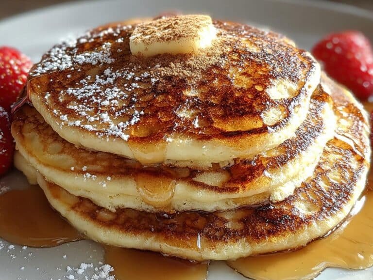 Fluffy Maple Cinnamon Pancakes