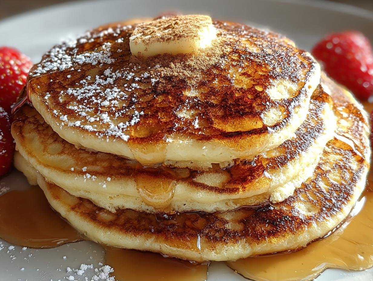 Fluffy Maple Cinnamon Pancakes