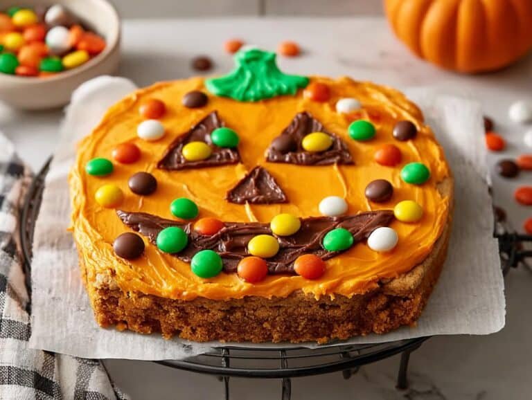 Halloween Pumpkin Cookie Cake