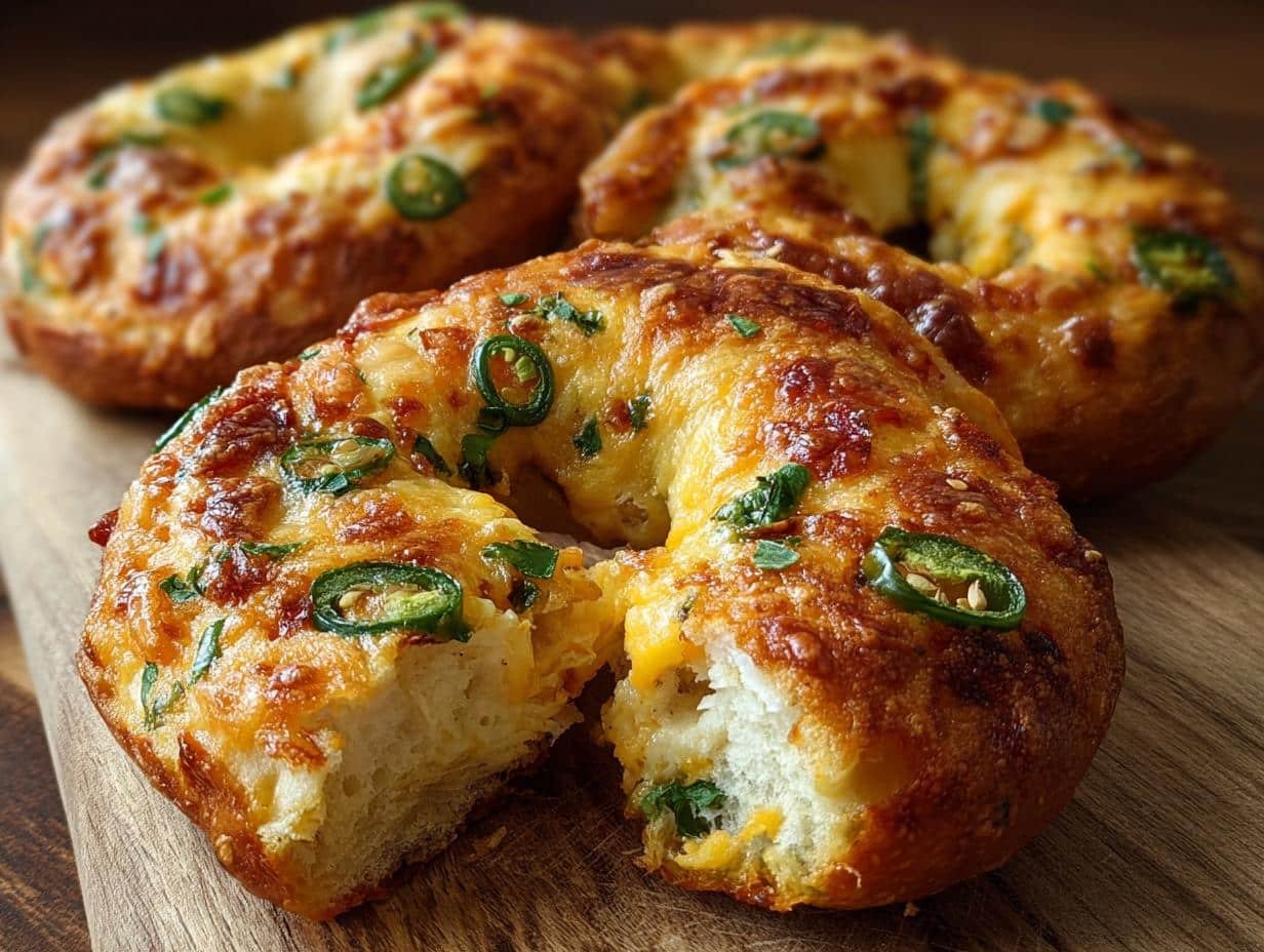 Jalapeno Cheddar Yogurt Bagels
