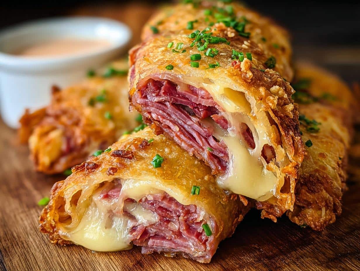 Keto Crispy Reuben Roll