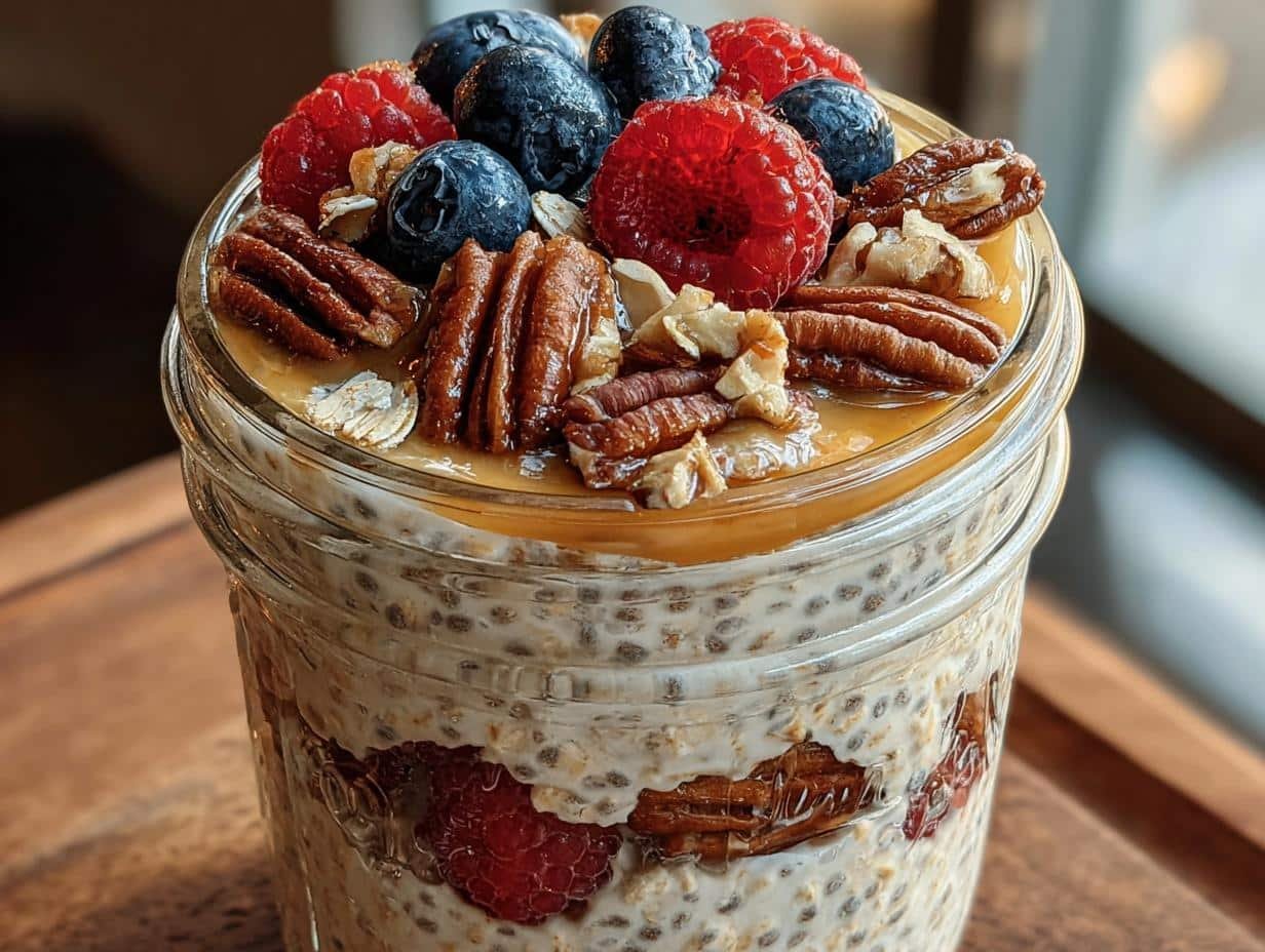 Maple Pecan Overnight Oats: 1 Glorious Breakfast - Maple Pecan Overnight Oats - additional detail