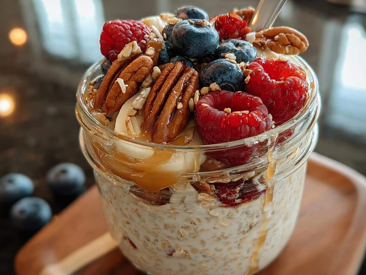 Maple Pecan Overnight Oats: 1 Glorious Breakfast - Maple Pecan Overnight Oats - additional detail