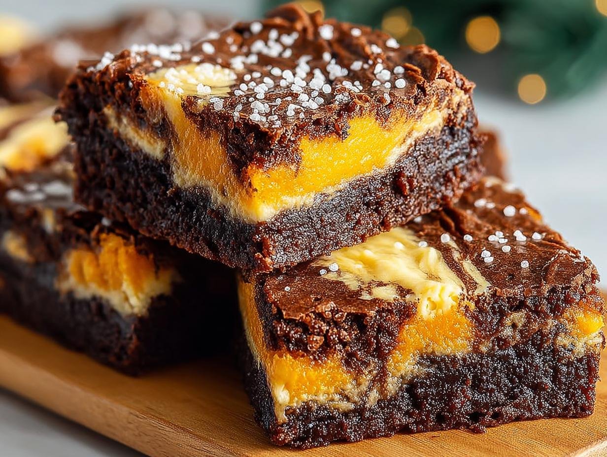 Amazing Pumpkin Cream Cheese Swirl Brownies 3 Ways - Pumpkin Cream Cheese Swirl - additional detail