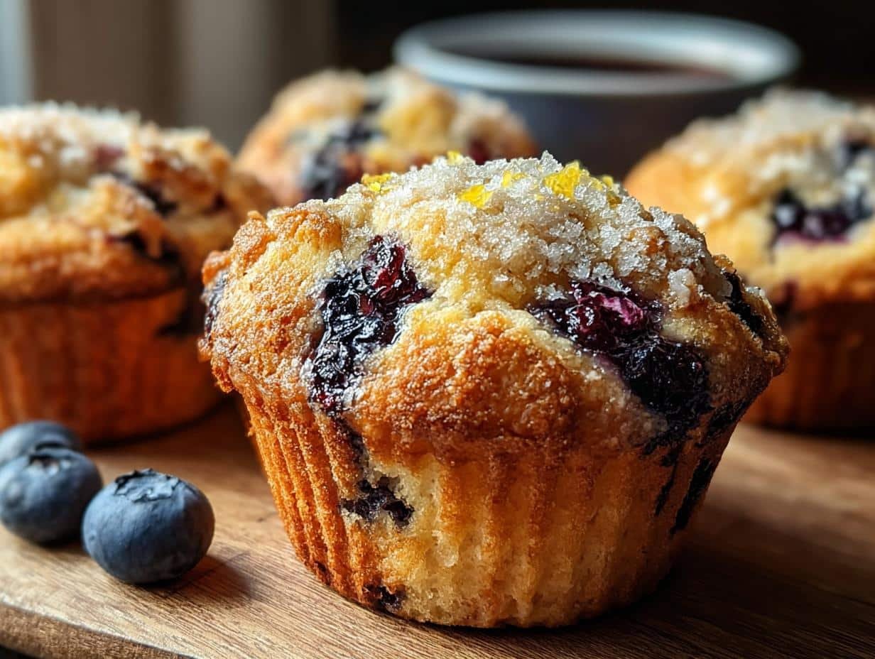 Zesty Blueberry Burst Muffins: 1 Tart Bite - Zesty Blueberry Burst Muffins - additional detail