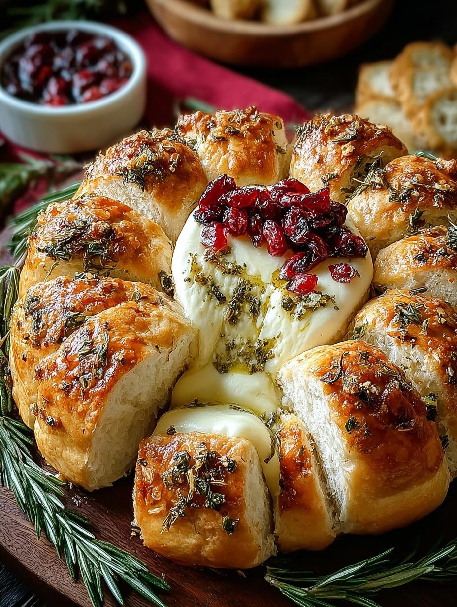 Baked Brie Bread Wreath