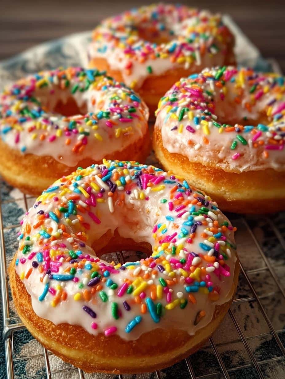 Baked Funfetti Donuts with Rainbow Sprinkles Delight - Baked Funfetti Donuts with - main visual representation