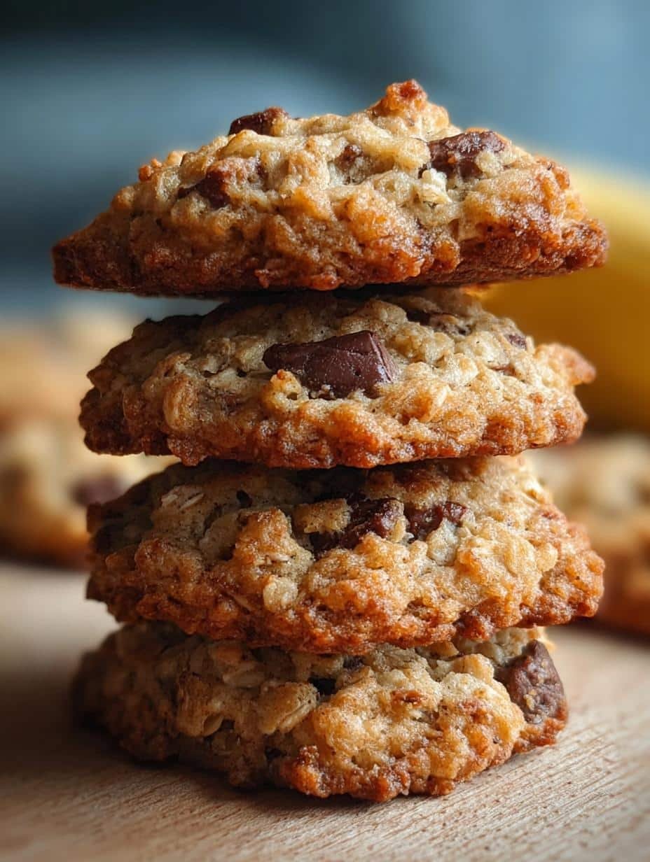 Chewy Banana Oatmeal Cookies