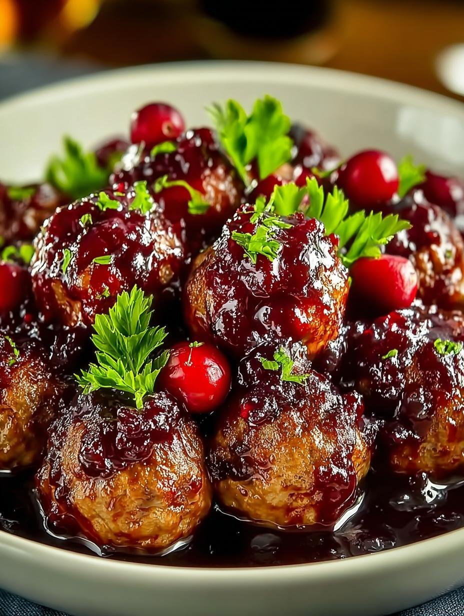 Christmas Cranberry Meatballs: 30-Minute Holiday Treat - Christmas Cranberry Meatballs - additional detail
