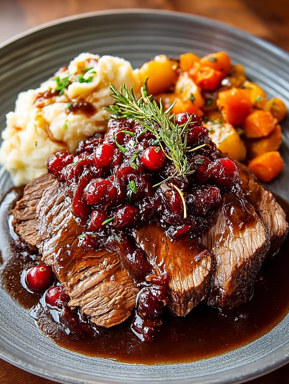 Cranberry Balsamic Roast Beef That Melts in Your Mouth - Cranberry Balsamic Roast Beef - main visual representation