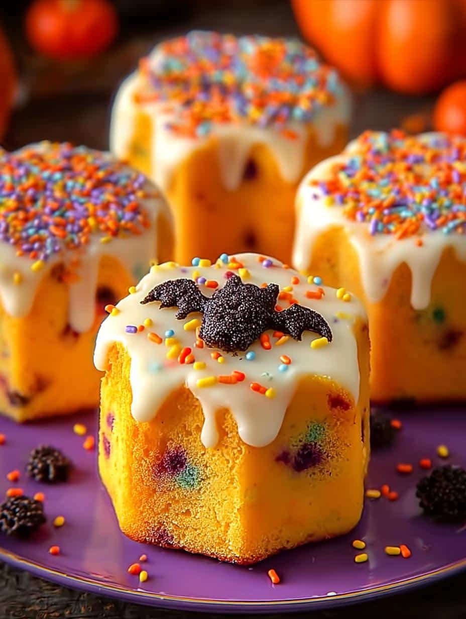 Funfetti Halloween Mini Cakes
