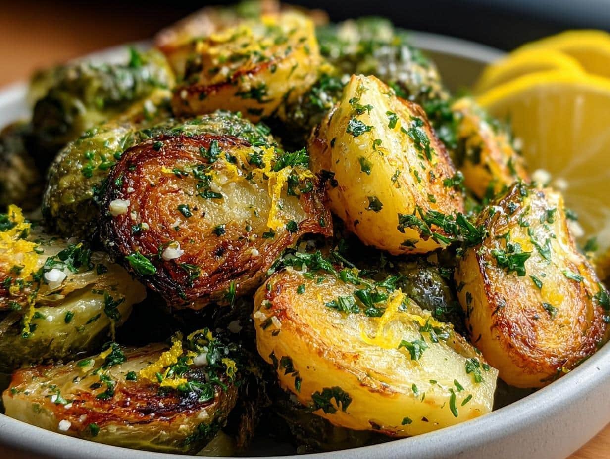 Amazing Garlic Butter Roasted Brussels: 1 Delicious Recipe - Garlic Butter Roasted Brussels - additional detail